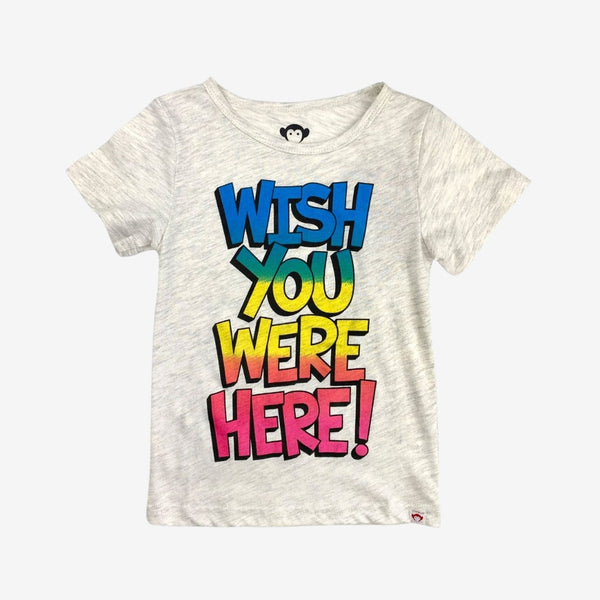 Appaman Best Quality Kids Clothing Tops Wish You Were Here Graphic Tee | Cloud Heather