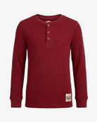 Dark Cherry Craftsman Thermal Henley — front