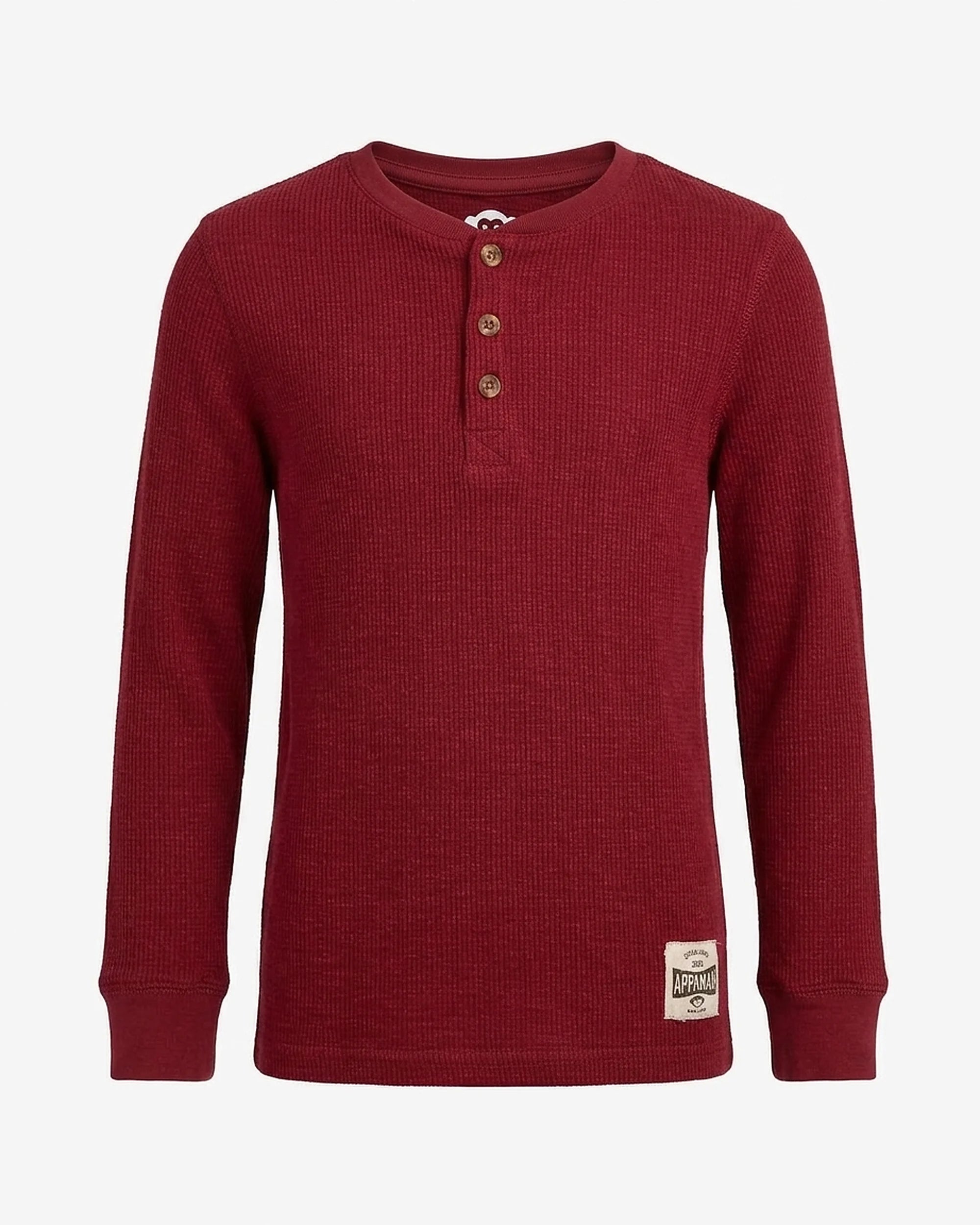 Dark Cherry Craftsman Thermal Henley — front