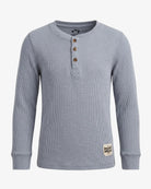 Dusty Blue Craftsman Thermal Henley — front