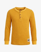 Mustard Craftsman Thermal Henley — front