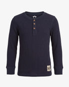 Navy Blue Craftsman Thermal Henley — front