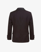 Appaman boys' black satin lapel tuxedo blazer, back view.