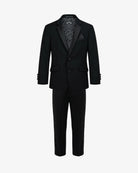 Appaman boys' black satin lapel tuxedo two piece set.