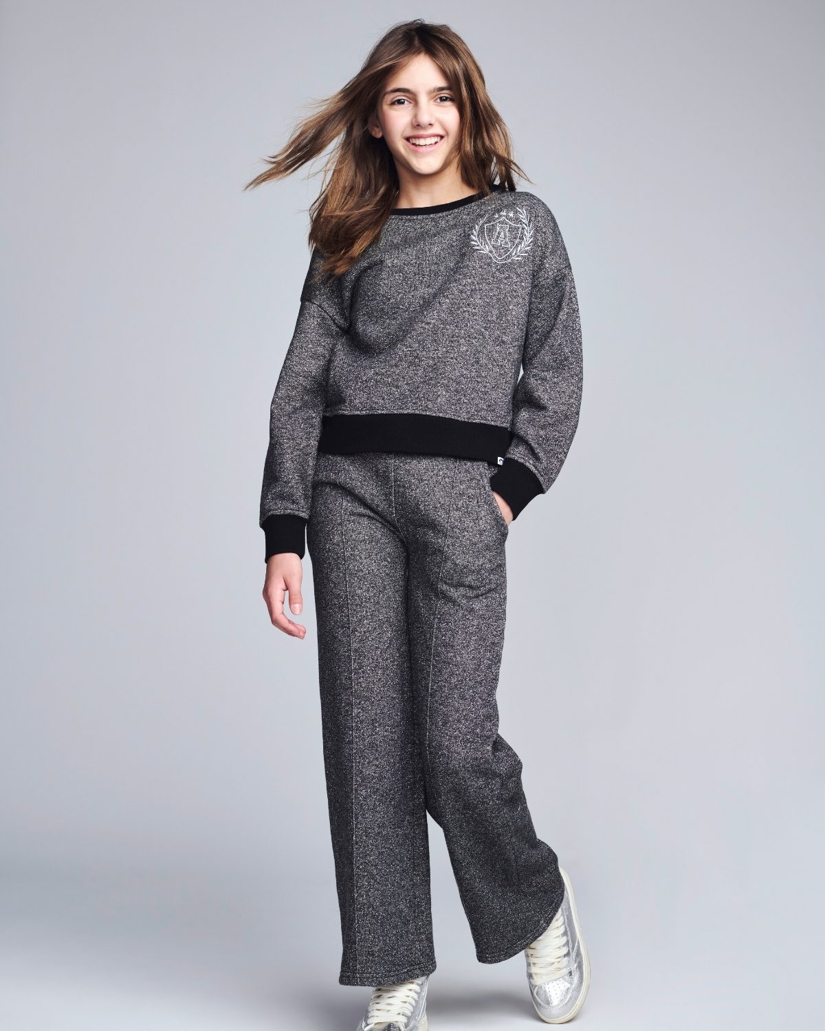 Copy of  Black Glitter Sweatshirt & Sweatpants Set
