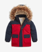 Navy Crimson Denali Down Coat — front
